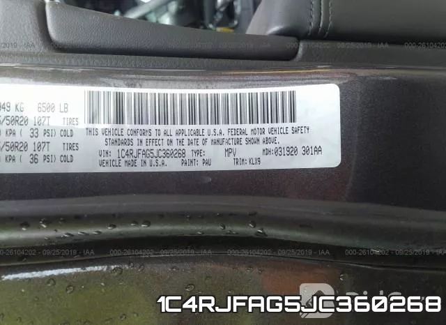1C4RJFAG5JC360268 фото 10
