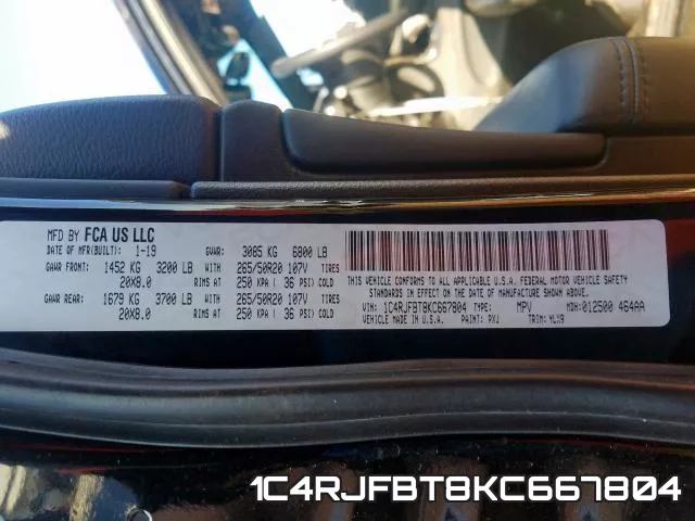1C4RJFBT8KC667804 фото 2