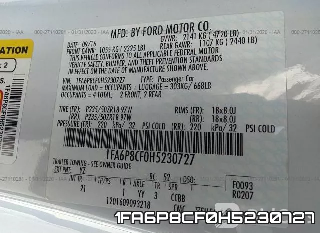 1FA6P8CF0H5230727 фото 10