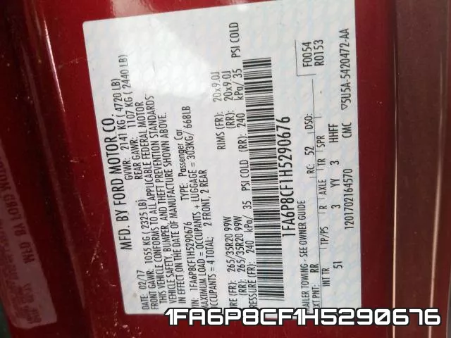 1FA6P8CF1H5290676 фото 2