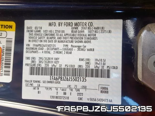 1FA6P8JZ6J5502135 фото 2