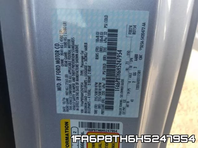 1FA6P8TH6H5247954 фото 2