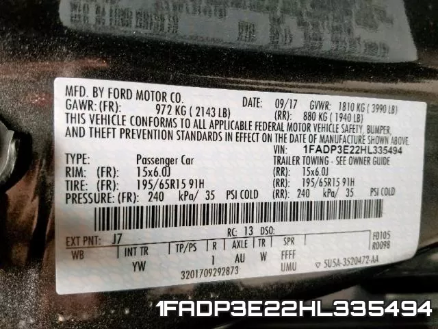 1FADP3E22HL335494 фото 2