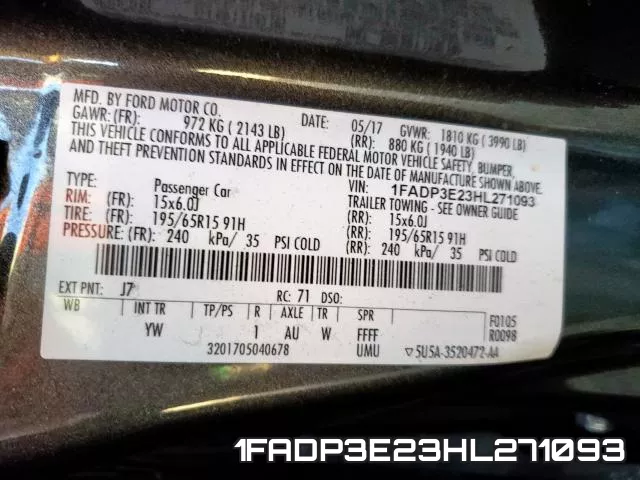 1FADP3E23HL271093 фото 2