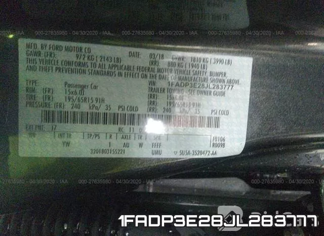 1FADP3E28JL283777 фото 10