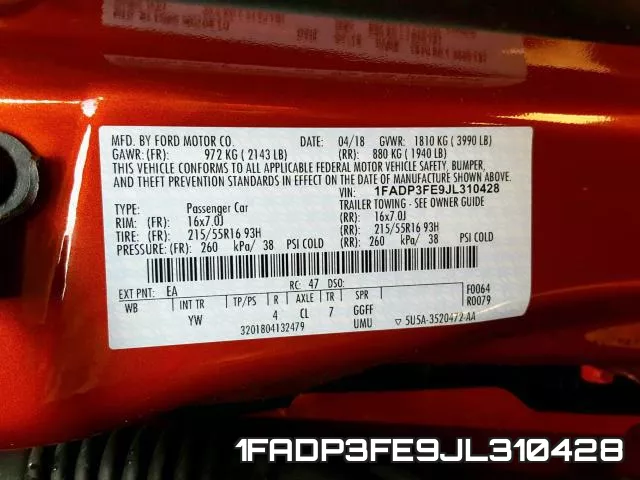 1FADP3FE9JL310428 фото 2