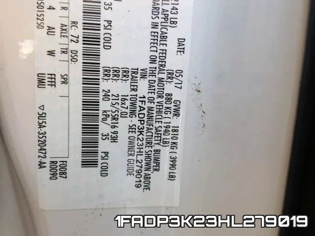 1FADP3K23HL279019 фото 2