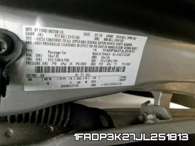 1FADP3K27JL251813 фото 2