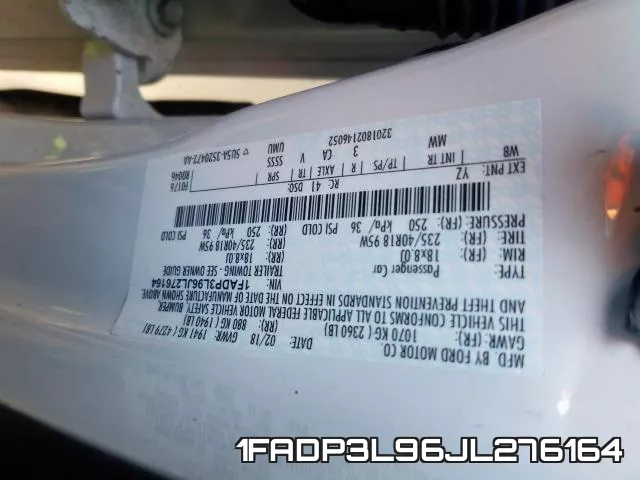 1FADP3L96JL276164 фото 2