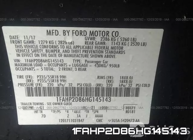 1FAHP2D86HG145143 фото 10