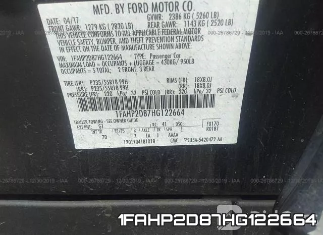 1FAHP2D87HG122664 фото 10