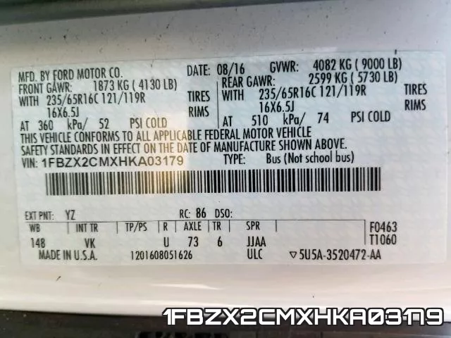 1FBZX2CMXHKA03179 фото 2