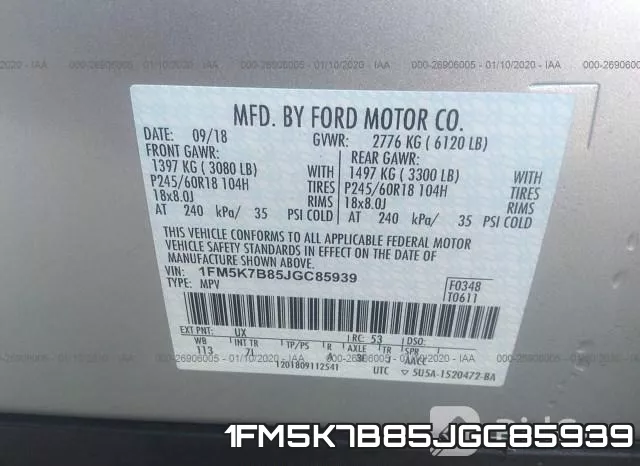 1FM5K7B85JGC85939 фото 10