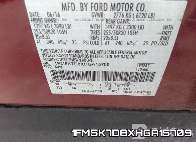 1FM5K7D8XHGA15709 фото 10