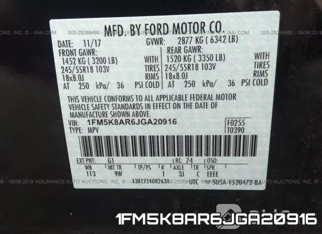 1FM5K8AR6JGA20916 фото 10