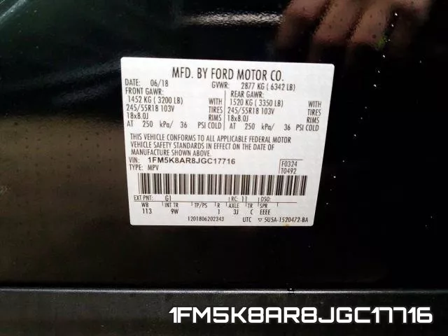 1FM5K8AR8JGC17716 фото 2