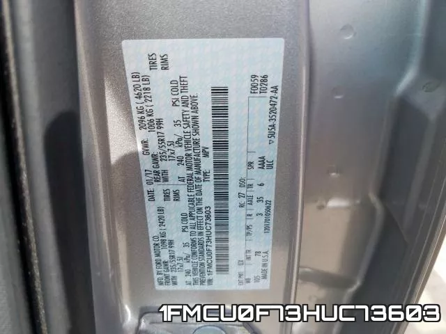 1FMCU0F73HUC73603 фото 2