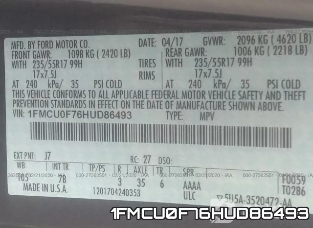 1FMCU0F76HUD86493 фото 10