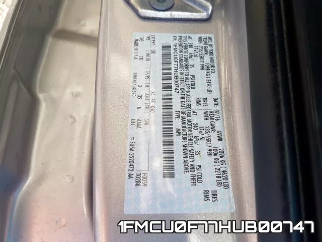1FMCU0F77HUB00747 фото 2