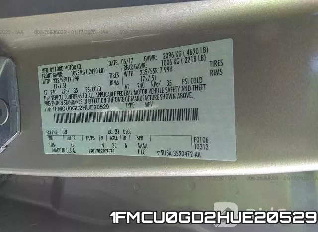1FMCU0GD2HUE20529 фото 10