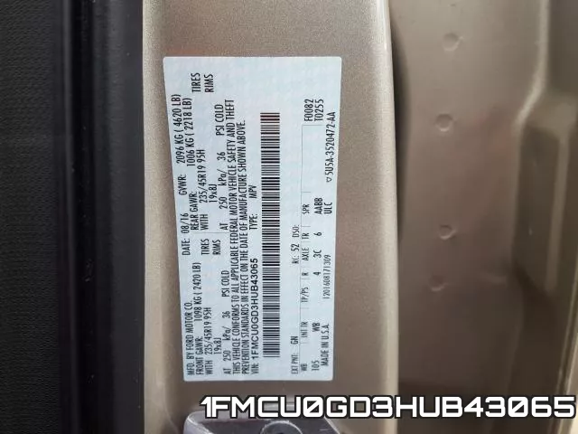 1FMCU0GD3HUB43065 фото 2