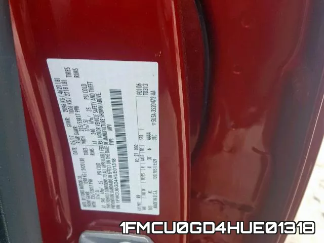 1FMCU0GD4HUE01318 фото 2