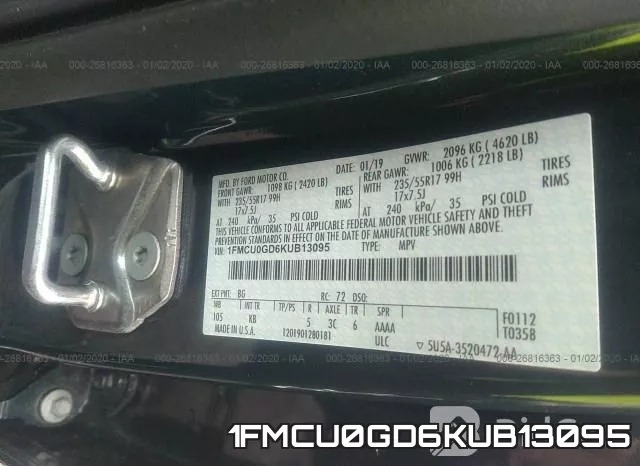 1FMCU0GD6KUB13095 фото 10