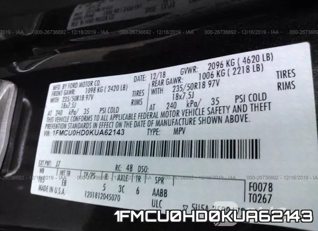 1FMCU0HD0KUA62143 фото 10