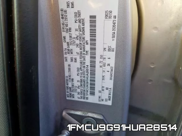 1FMCU9G91HUA28514 фото 2
