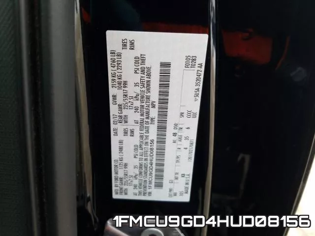 1FMCU9GD4HUD08156 фото 2
