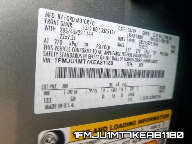 1FMJU1MT7KEA81180 фото 2