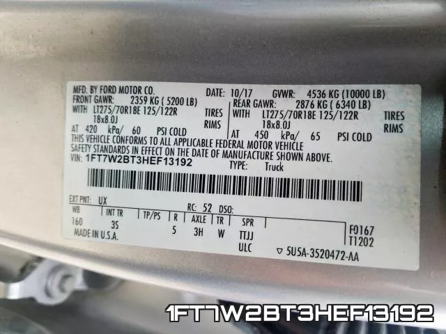 1FT7W2BT3HEF13192 фото 2