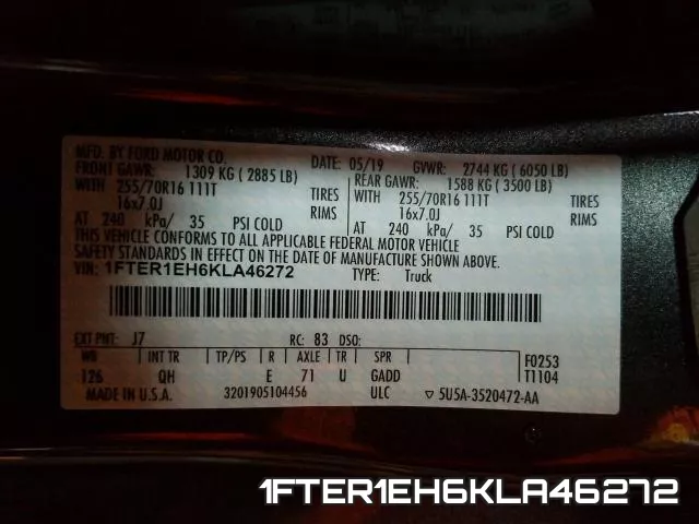 1FTER1EH6KLA46272 фото 2