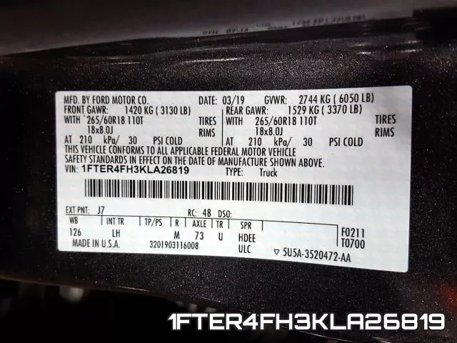 1FTER4FH3KLA26819 фото 2
