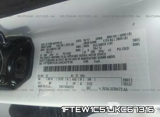 1FTEW1C51JKC67316 фото 10