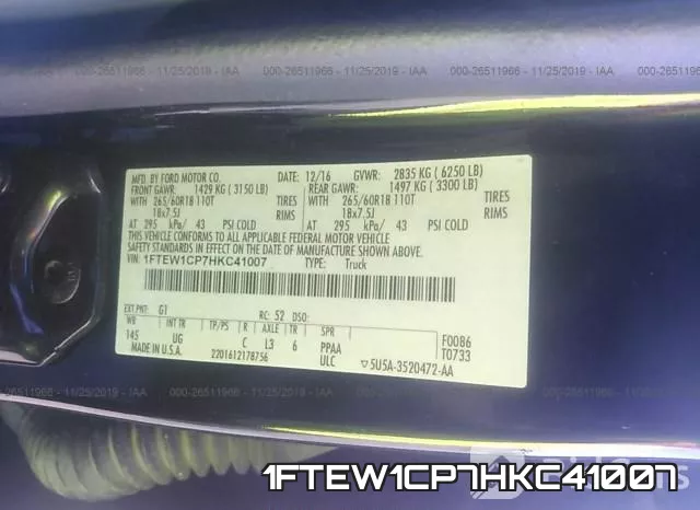 1FTEW1CP7HKC41007 фото 10