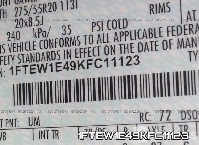 1FTEW1E49KFC11123 фото 10