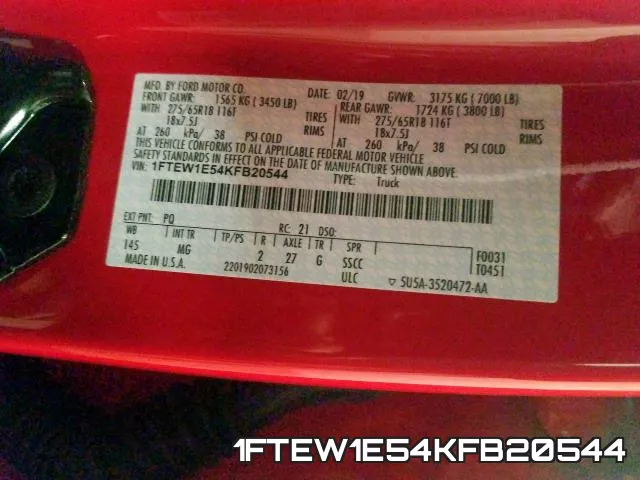 1FTEW1E54KFB20544 фото 2