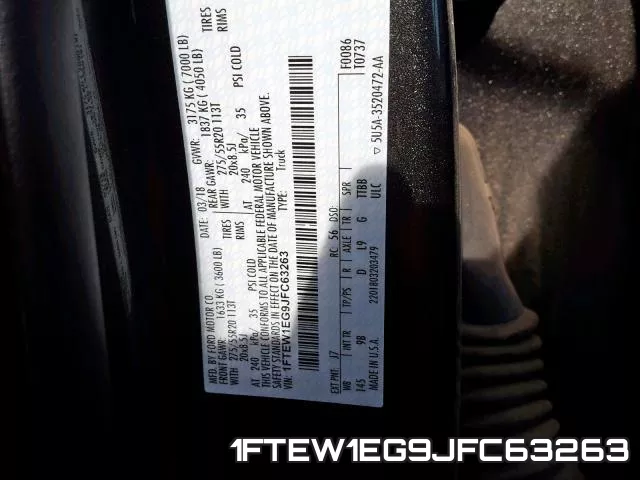 1FTEW1EG9JFC63263 фото 2
