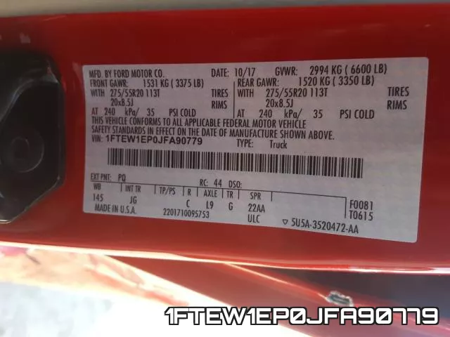 1FTEW1EP0JFA90779 фото 2