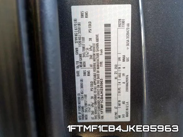 1FTMF1CB4JKE85963 фото 2