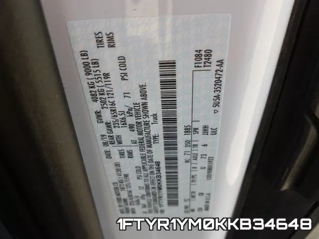 1FTYR1YM0KKB34648 фото 2