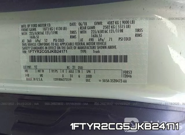 1FTYR2CG5JKB24171 фото 10