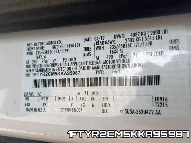 1FTYR2CM5KKA95987 фото 2