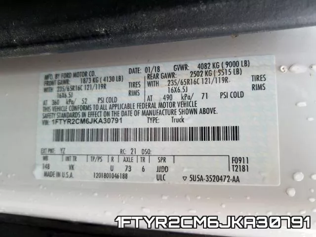 1FTYR2CM6JKA30791 фото 2