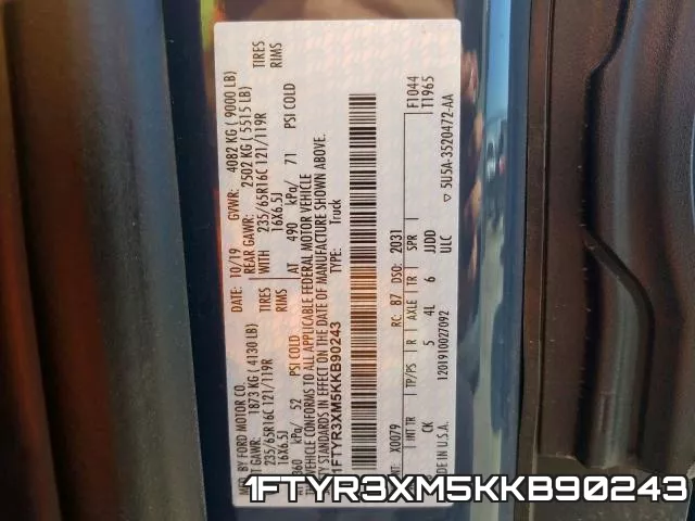 1FTYR3XM5KKB90243 фото 2