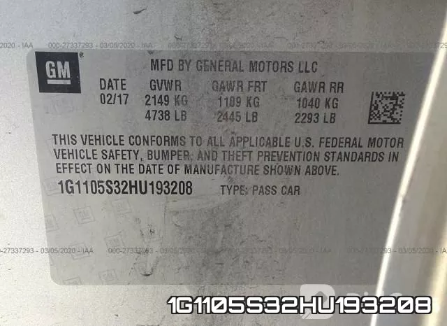1G1105S32HU193208 фото 10