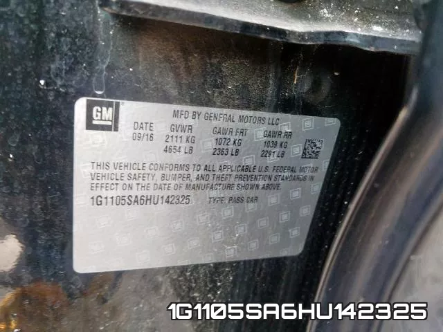 1G1105SA6HU142325 фото 2
