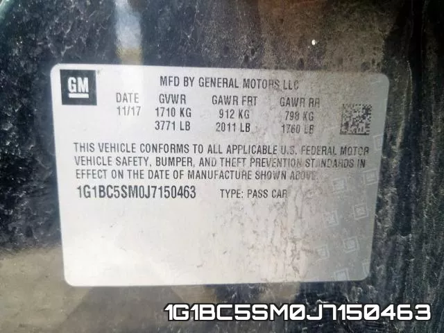 1G1BC5SM0J7150463 фото 2