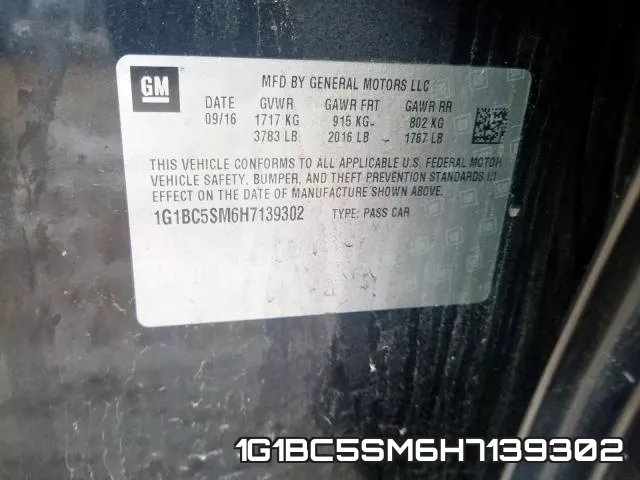 1G1BC5SM6H7139302 фото 2